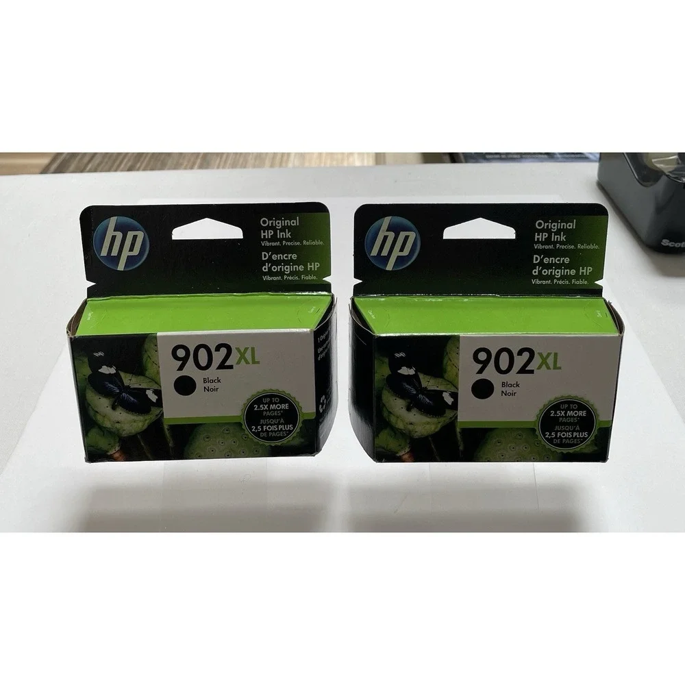 HP 902XL Set 2 Black Ink for Office Jet & OfficeJet Pro. New Sealed Exp 11/2022